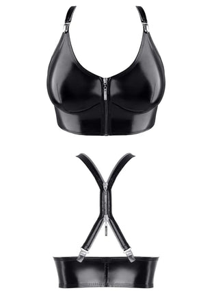 schwarzes Damen-Top TDEike001 von Demoniq Total Domination Collection - S / schwarz - Top