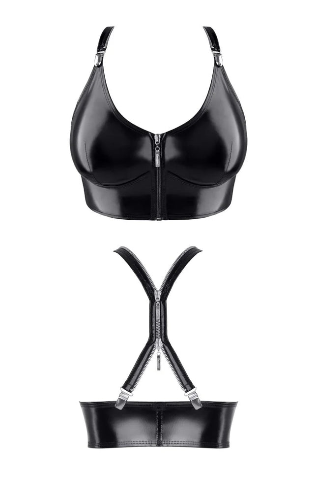 schwarzes Damen-Top TDEike001 von Demoniq Total Domination Collection - S / schwarz - Top