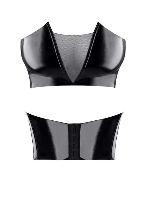 schwarzes Damen-Top TDGerda001 von Demoniq Total Domination Collection - S / schwarz - Top