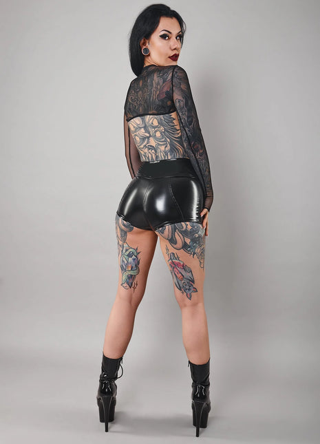 schwarzes Damen-Top TDInge001 von Demoniq Total Domination Collection - Top
