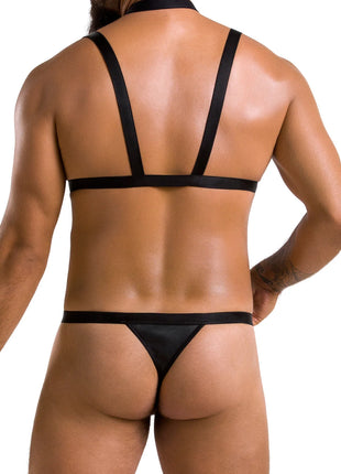 schwarzes Harness Set 039 von Passion - Herren-Set