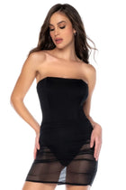 Schwarzes Kleid mit integriertem Body - MAL40003 von Mapale - S/M / schwarz - Minikleid