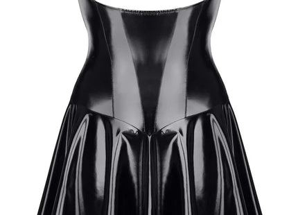 schwarzes Lack Miniklied TDJutta001 - 3XL - 3XL / schwarz - Minikleid