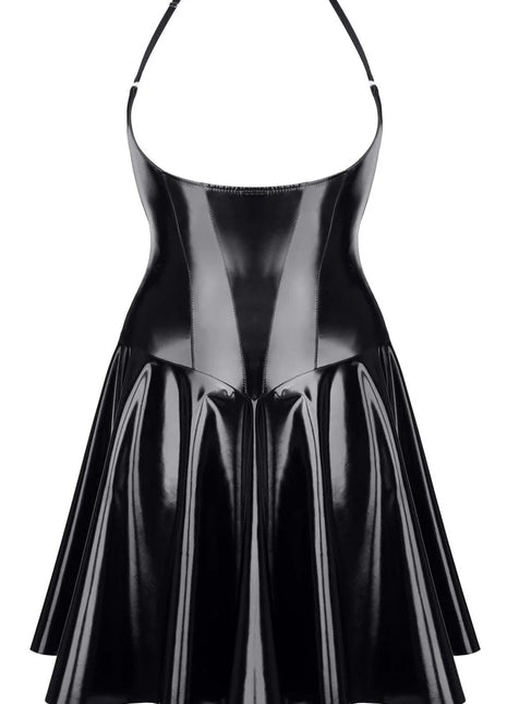 schwarzes Lack Miniklied TDJutta001 - 3XL - 3XL / schwarz - Minikleid