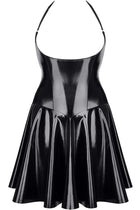 schwarzes Lack Miniklied TDJutta001 - 3XL - 3XL / schwarz - Minikleid