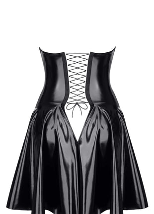 schwarzes Lack Miniklied TDJutta001 - 3XL - Minikleid