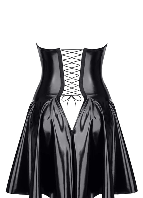 schwarzes Lack Miniklied TDJutta001 - 3XL - Minikleid