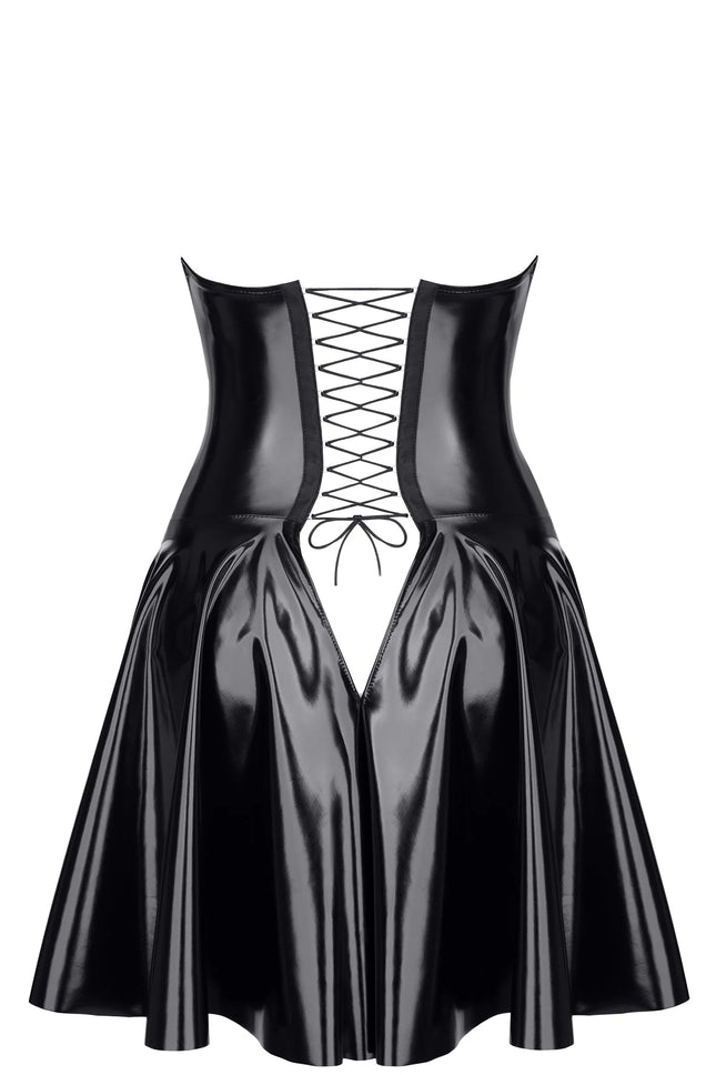 schwarzes Lack Miniklied TDJutta001 - 3XL - Minikleid