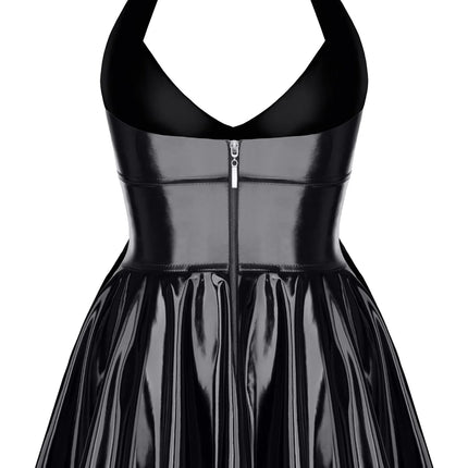 schwarzes Lack Miniklied TDSvenja001 von Demoniq - Minikleid