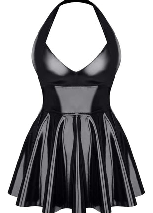 schwarzes Lack Miniklied TDSvenja001 von Demoniq - S / schwarz - Minikleid