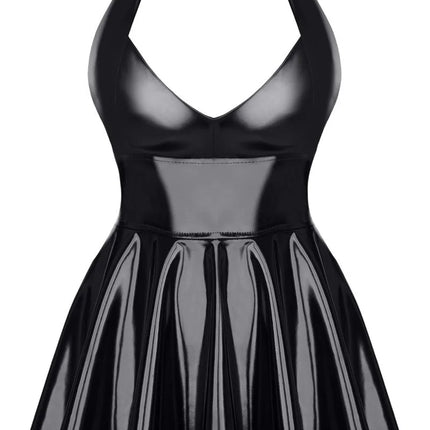 schwarzes Lack Miniklied TDSvenja001 von Demoniq - S / schwarz - Minikleid