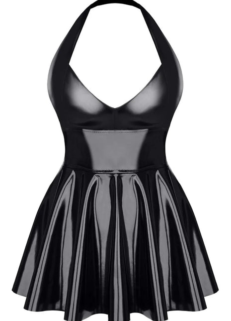 schwarzes Lack Miniklied TDSvenja001 von Demoniq - S / schwarz - Minikleid