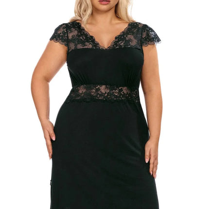 schwarzes Nachtkleid H181417 von Hamana - 2XL / Black - Nachthemd