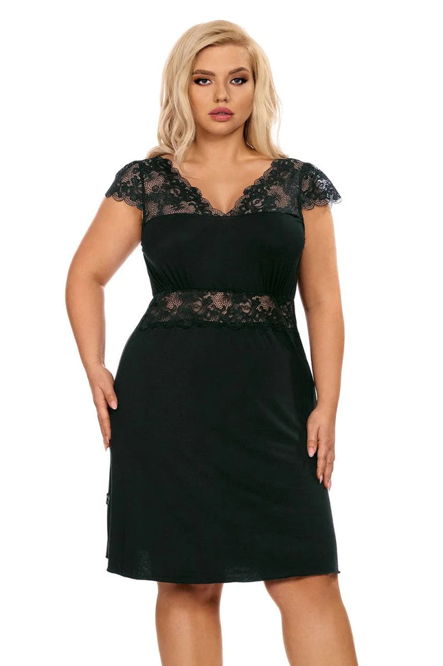 schwarzes Nachtkleid H181417 von Hamana - 2XL / Black - Nachthemd