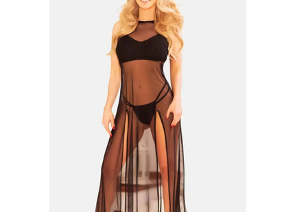schwarzes Nachtkleid KA922448 von Kalimo - S / schwarz - langes Kleid