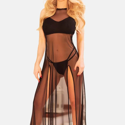 schwarzes Nachtkleid KA922448 von Kalimo - S / schwarz - langes Kleid