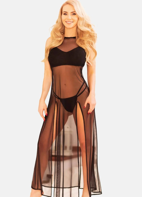 schwarzes Nachtkleid KA922448 von Kalimo - S / schwarz - langes Kleid