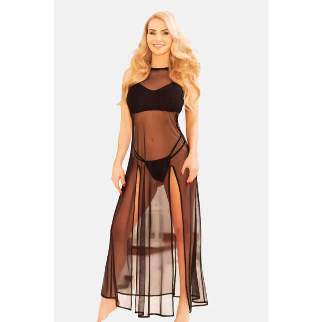 schwarzes Nachtkleid KA922448 von Kalimo - S / schwarz - langes Kleid