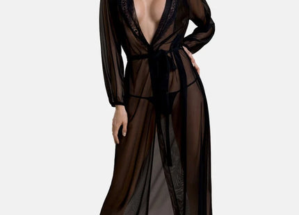 schwarzes Peignoir PA596660 von Passion - S/M / Black - Morgenmantel