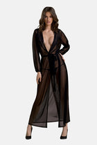 schwarzes Peignoir PA596660 von Passion - S/M / Black - Morgenmantel