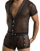schwarzes Set 052 von Passion - S/M / schwarz - Herren-Set