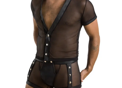 schwarzes Set 052 von Passion - S/M / schwarz - Herren-Set