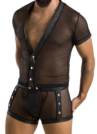 schwarzes Set 052 von Passion - S/M / schwarz - Herren-Set