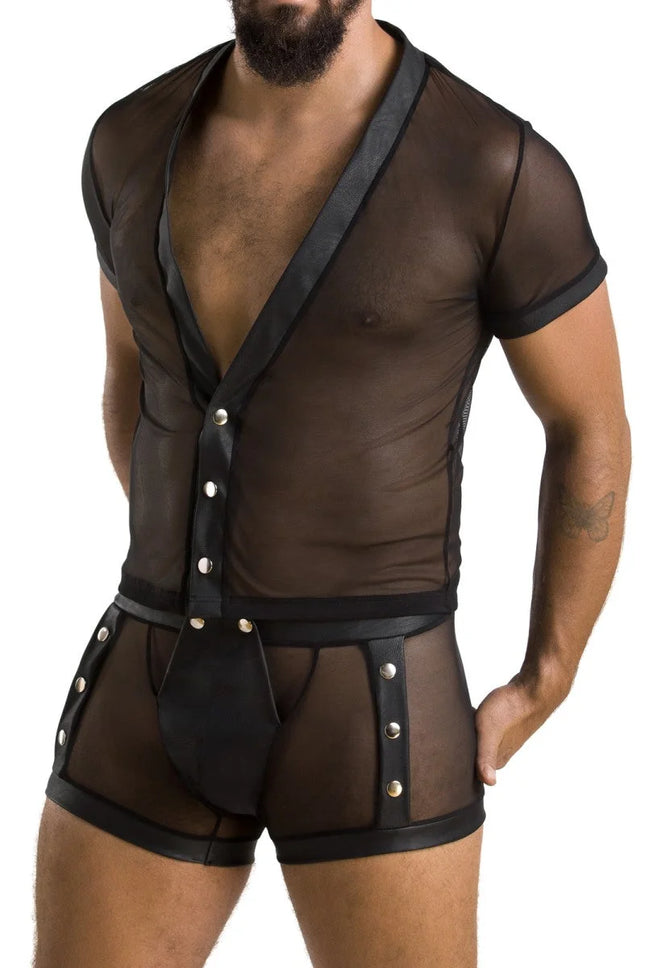 schwarzes Set 052 von Passion - S/M / schwarz - Herren-Set