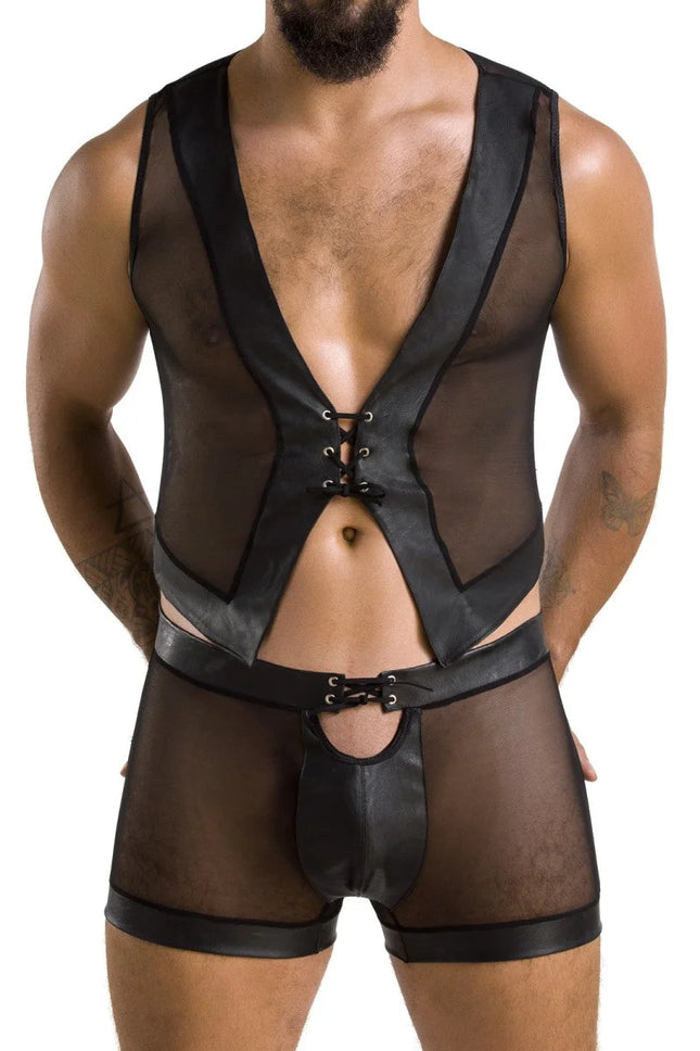 schwarzes Set 053 von Passion - S/M / schwarz - Herren-Set