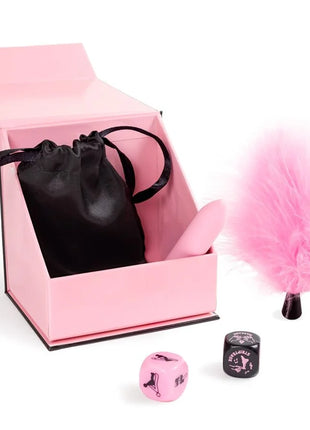 SECRET PLAY - VERGNÜGUNGSBOX FÜR PAARE: WÜRFEL + VIBRATIONSKUGEL + FEDERSTIFT