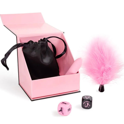SECRET PLAY - VERGNÜGUNGSBOX FÜR PAARE: WÜRFEL + VIBRATIONSKUGEL + FEDERSTIFT