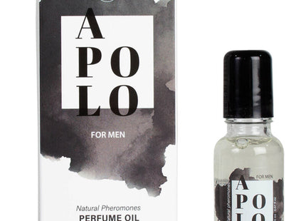 Secretplay apolo natürliches pheromon-parfümöl für männer in klarer glasflasche mit schwarzem deckel und passender box