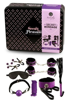 SECRETPLAY - BDSM SET 8PCS PURBLE / BLACK. - Bondage-Sets
