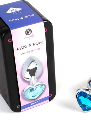 SECRETPLAY - BUTT PLUG AUS METALL BLAUES HERZ KLEINE GRÖSSE 7 CM - Analplug