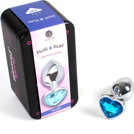 SECRETPLAY - BUTT PLUG AUS METALL BLAUES HERZ KLEINE GRÖSSE 7 CM - Analplug