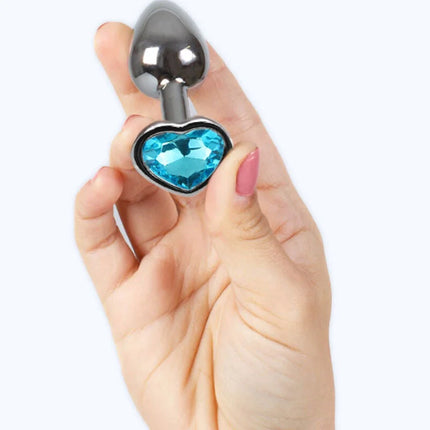 SECRETPLAY - BUTT PLUG AUS METALL BLAUES HERZ KLEINE GRÖSSE 7 CM - Analplug