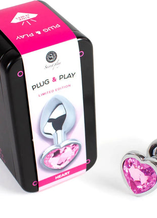 SECRETPLAY - BUTT PLUG AUS METALL FUCHSIA HERZ KLEINE GRÖSSE 7 CM - Analplug