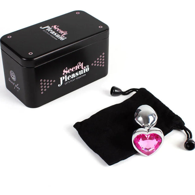 SECRETPLAY - BUTT PLUG AUS METALL FUCHSIA HERZ KLEINE GRÖSSE 7 CM - Analplug