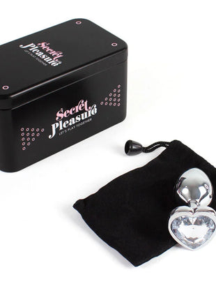 SECRETPLAY - BUTT PLUG AUS METALL KLARES KRISTALLHERZ KLEINE GRÖSSE 7 CM - Analplug