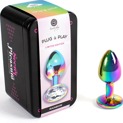SECRETPLAY - BUTT PLUG AUS METALL REGENBOGEN KLEINE GRÖSSE 7 CM - Analplug