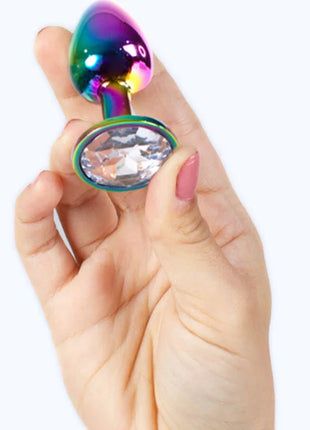 SECRETPLAY - BUTT PLUG AUS METALL REGENBOGEN KLEINE GRÖSSE 7 CM - Analplug