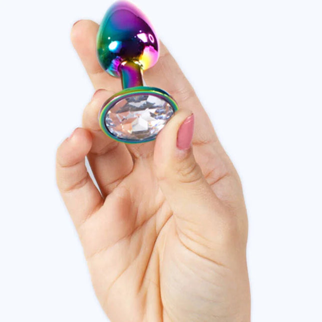 SECRETPLAY - BUTT PLUG AUS METALL REGENBOGEN KLEINE GRÖSSE 7 CM - Analplug