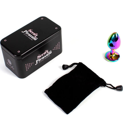 SECRETPLAY - BUTT PLUG AUS METALL REGENBOGEN KLEINE GRÖSSE 7 CM - Analplug