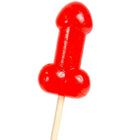 Secretplay kirsch candy penis lollipop rot glänzend mit würzigem hitzeeffekt auf holzstiel