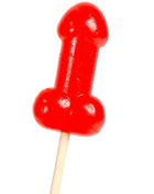 Secretplay kirsch candy penis lollipop rot glänzend mit würzigem hitzeeffekt auf holzstiel