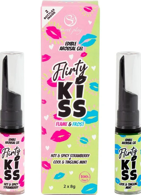 SECRETPLAY - FLIRTY KISS GELS MIT ORALEN SEX-EFFEKTEN ERDBEERE & MINZE 2 x 8 GR