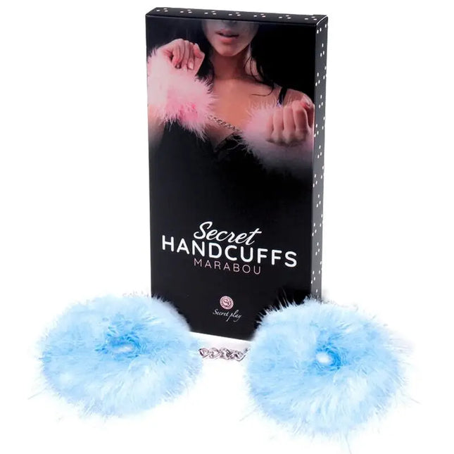 SECRETPLAY - HANDSCHELLEN AUS BLAULICHT-MARABOU - Handschellen