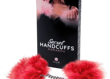 SECRETPLAY - ROTE MARABOU-HANDSCHELLEN - Handschellen