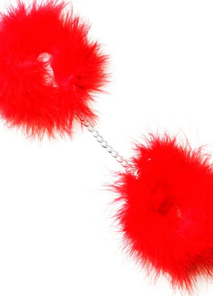 SECRETPLAY - ROTE MARABOU-HANDSCHELLEN - Handschellen