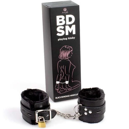 SECRETPLAY - SCHWARZE BONDAGE-HANDSCHELLEN BDSM-KOLLEKTION - Handschellen für Frauen